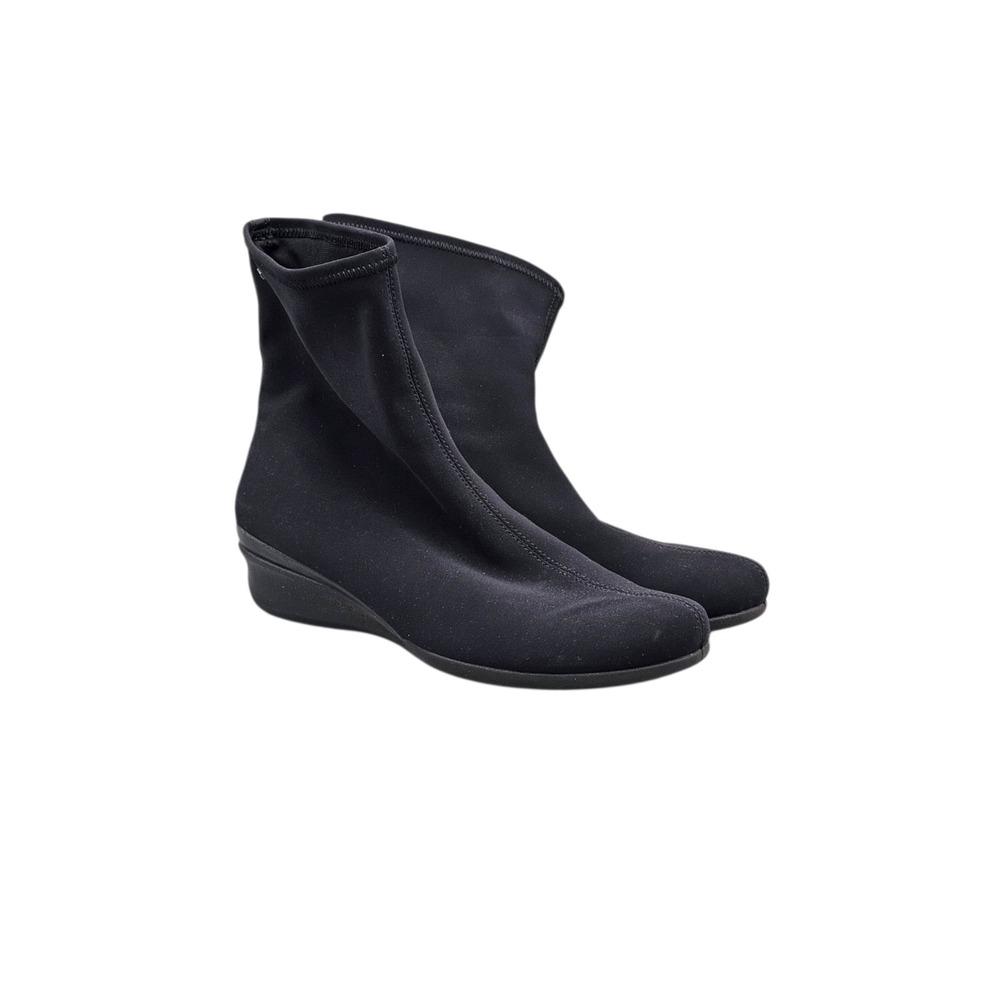 Ecco Womens Size 11 US EUC Abelone Black Goretex Stretch Wedge Ankle Boots Shoes